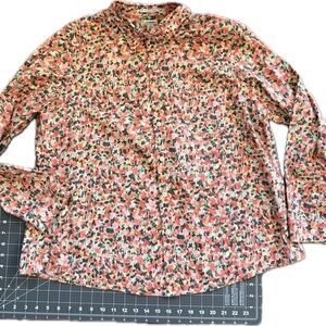 L.L. Bean Multicolor Floral Button-Down Shirt